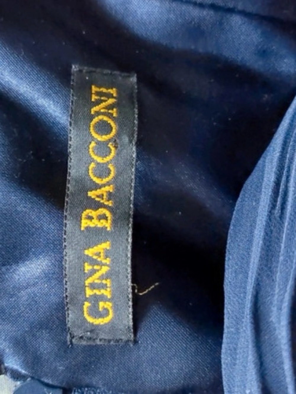 Gina Bacconi Navy Halter Maxi Dress Prom Elegant Evening dress - Picture 4 of 7